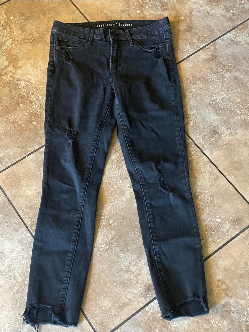 Articles Of Society Black Ripped Skinny Jeans for Women